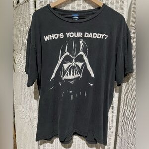 Mens Vintage Star Wars Darth Vader Mask Who's Your Daddy Black T-Shirt Size XL